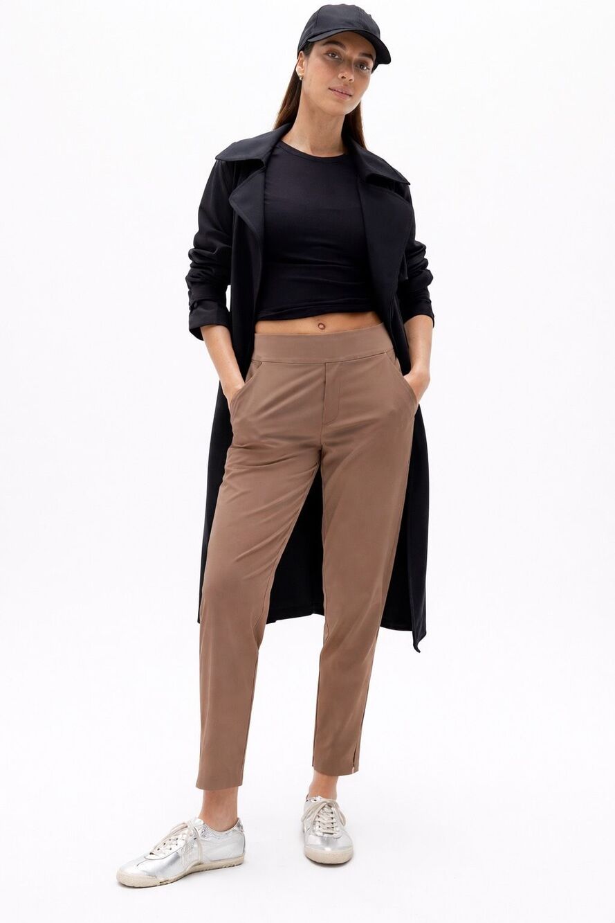Athleta Brooklyn Mid Rise Ankle Pant Taupe Brown Size 14